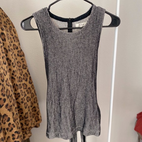 Madewell Striped Gray Top - Small with a tie in the back - Picture 1 of 6